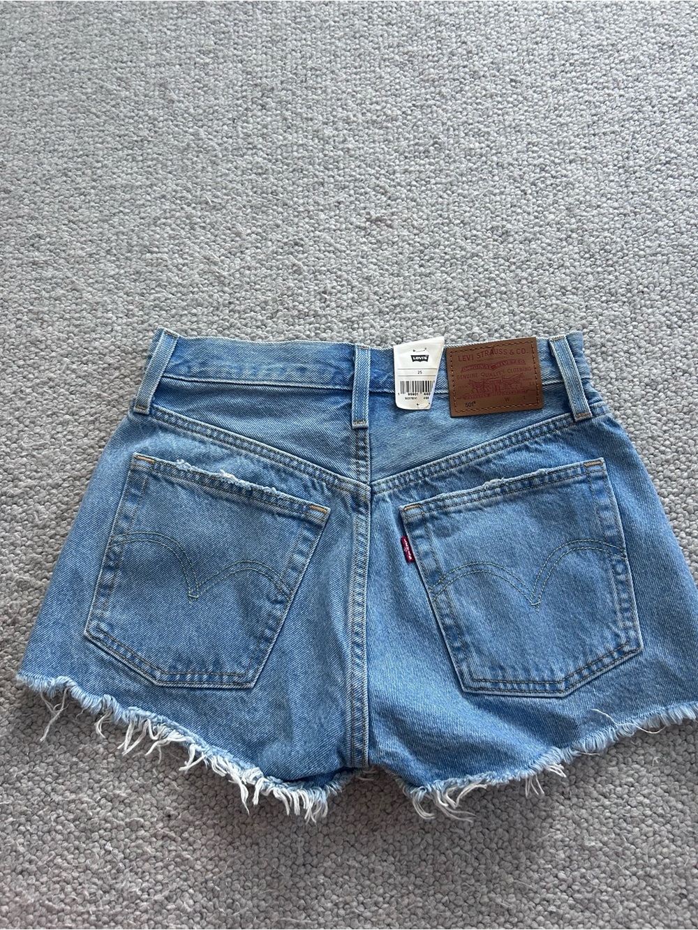 Levi's Distressed Light Blue Cutoff Denim Shorts - Picture 2 of 3